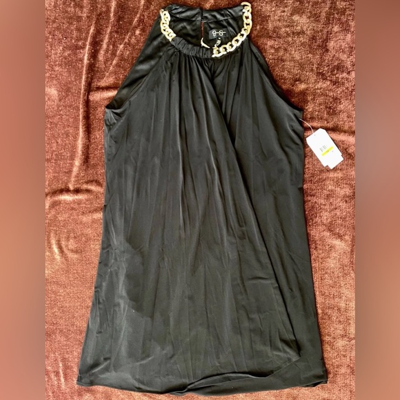 Jessica Simpson Black Shift Dress w/Gold Curb Chain Women’s Sz:14 NWT - Picture 9 of 13